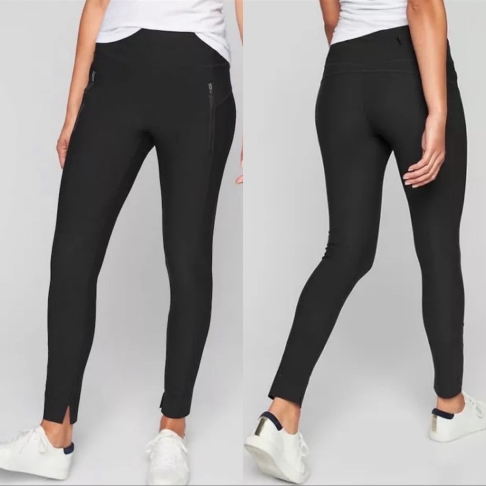 Athleta Stellar Tights Leggings, Hi Rise, Black, Size Small